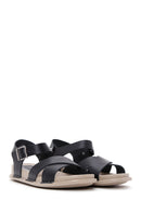 Women's Black Leather Comfort Sandals | Derimod Women's Black Leather Comfort Sandals | Derimod