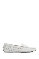 Women's White Leather Loafer | Derimod Women's White Leather Loafer | Derimod