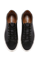 Men's Black Lace-up Leather Sneaker | Derimod Men's Black Lace-up Leather Sneaker | Derimod