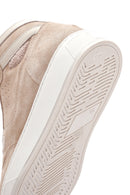 Women's Beige Suede Leather High Top Sneaker | Derimod Women's Beige Suede Leather High Top Sneaker | Derimod