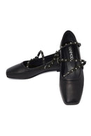 Women's Black Buckled Leather Ballet Flat | Derimod Women's Black Buckled Leather Ballet Flat | Derimod
