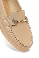 Women's Beige Buckle Loafer | Derimod Women's Beige Buckle Loafer | Derimod