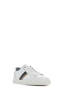 Men's White Lace-up Leather Sneaker | Derimod Men's White Lace-up Leather Sneaker | Derimod