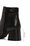 Women's Black Zipper Heeled Leather Boots | Derimod Women's Black Zipper Heeled Leather Boots | Derimod
