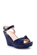 Women's Straw Wedge Heeled Sandals | Derimod Women's Straw Wedge Heeled Sandals | Derimod