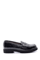 Kadın Kroko Desenli Deri Loafer | Derimod Kadın Kroko Desenli Deri Loafer | Derimod