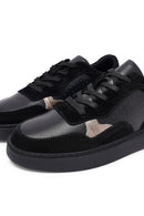 Kadın Siyah Bağcıklı Deri Sneaker | Derimod Kadın Siyah Bağcıklı Deri Sneaker | Derimod