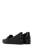 Woman Black Buckled Wedge Heel Leather Loafer | Derimod Woman Black Buckled Wedge Heel Leather Loafer | Derimod