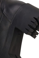 Woman Black Zip Closure Chunky-heeled Leather Boots | Derimod Woman Black Zip Closure Chunky-heeled Leather Boots | Derimod