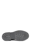 Women's Grey Zippered Suede Leather Combat Boots | Derimod Women's Grey Zippered Suede Leather Combat Boots | Derimod