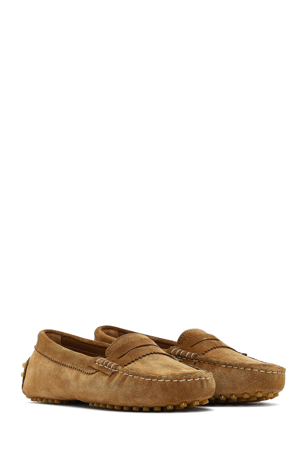 Kadın Taba Süet Deri Loafer