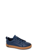 Erkek Lacivert Bağcıklı Deri Sneaker | Derimod Erkek Lacivert Bağcıklı Deri Sneaker | Derimod