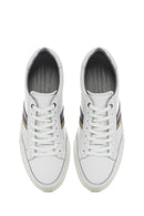 Men's White Lace-up Leather Sneaker | Derimod Men's White Lace-up Leather Sneaker | Derimod