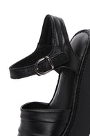 Kadın Siyah Deri Kalın Taban Comfort Sandalet | Derimod Kadın Siyah Deri Kalın Taban Comfort Sandalet | Derimod