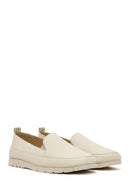 Kadın Krem Deri Comfort Loafer | Derimod Kadın Krem Deri Comfort Loafer | Derimod