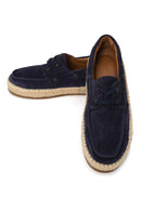 Male Navy Lace-up Suede Espadrilles | Derimod Male Navy Lace-up Suede Espadrilles | Derimod