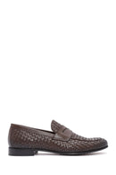 Erkek Kahverengi Örgü Deri Klasik Loafer | Derimod Erkek Kahverengi Örgü Deri Klasik Loafer | Derimod