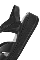 Women's Black Thick Soled Leather Comfort Sandals | Derimod Women's Black Thick Soled Leather Comfort Sandals | Derimod