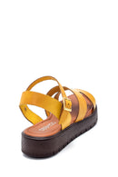 Women's Yellow Leather Flat Sandals | Derimod Women's Yellow Leather Flat Sandals | Derimod