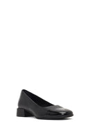 Women's Black Short Thick Heeled Leather Shoes | Derimod Women's Black Short Thick Heeled Leather Shoes | Derimod