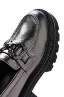 Kadın Gümüş Deri Tokalı Casual Loafer | Derimod Kadın Gümüş Deri Tokalı Casual Loafer | Derimod