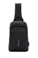 D-Pack Men's Black Technological Fabric Crossbody Bag | Derimod D-Pack Men's Black Technological Fabric Crossbody Bag | Derimod