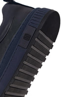 Erkek Lacivert Bağcıklı Deri Sneaker | Derimod Erkek Lacivert Bağcıklı Deri Sneaker | Derimod