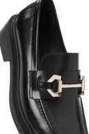 Kadın Siyah Toka Detaylı Deri Maskülen Loafer | Derimod Kadın Siyah Toka Detaylı Deri Maskülen Loafer | Derimod