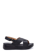 Kadın Siyah Kalın Taban Comfort Sandalet | Derimod Kadın Siyah Kalın Taban Comfort Sandalet | Derimod