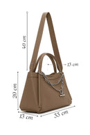 Woman Mink Long-Strap Charmed Shoulder Bag | Derimod Woman Mink Long-Strap Charmed Shoulder Bag | Derimod