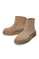 Women's Mink Suede Leather Thick Soled Chelsea Boots | Derimod Women's Mink Suede Leather Thick Soled Chelsea Boots | Derimod
