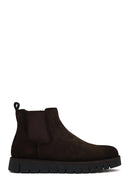 Male Brown Thick-Soled Suede Casual Chelsea Boots | Derimod Male Brown Thick-Soled Suede Casual Chelsea Boots | Derimod