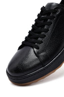 Erkek Siyah Bağcıklı Deri Sneaker | Derimod Erkek Siyah Bağcıklı Deri Sneaker | Derimod