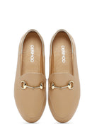 Women's Beige Leather Masculine Loafer | Derimod Women's Beige Leather Masculine Loafer | Derimod