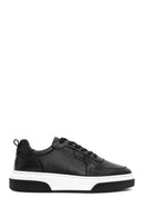 Erkek Siyah Bağcıklı Kalın Tabanlı Deri Sneaker | Derimod Erkek Siyah Bağcıklı Kalın Tabanlı Deri Sneaker | Derimod