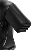 Women's Black Thick Heeled Zippered Boots | Derimod Women's Black Thick Heeled Zippered Boots | Derimod
