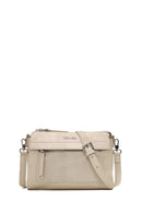 Woman Cream Long-Strap Patterned Crossbody Bag | Derimod Woman Cream Long-Strap Patterned Crossbody Bag | Derimod