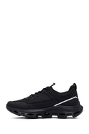 Men's Black Lace-Up Thick-Soled Fabric Sneaker | Derimod Men's Black Lace-Up Thick-Soled Fabric Sneaker | Derimod