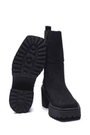 Women's Leather Nubuck Heeled Boots | Derimod Women's Leather Nubuck Heeled Boots | Derimod