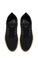 Erkek Siyah Bağcıklı Kalın Tabanlı Nubuk Deri Casual Sneaker | Derimod Erkek Siyah Bağcıklı Kalın Tabanlı Nubuk Deri Casual Sneaker | Derimod
