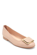 Women's Beige Buckle Ballerinas | Derimod Women's Beige Buckle Ballerinas | Derimod