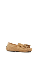 Kadın Camel Püsküllü Süet Deri Loafer | Derimod Kadın Camel Püsküllü Süet Deri Loafer | Derimod