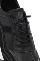 Erkek Siyah Bağcıklı Kalın Tabanlı Deri Sneaker | Derimod Erkek Siyah Bağcıklı Kalın Tabanlı Deri Sneaker | Derimod