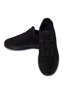 Erkek Siyah Bağcıklı Kalın Tabanlı Nubuk Deri Casual Sneaker | Derimod Erkek Siyah Bağcıklı Kalın Tabanlı Nubuk Deri Casual Sneaker | Derimod