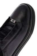 Erkek Siyah Bağcıklı Kalın Tabanlı Deri Sneaker | Derimod Erkek Siyah Bağcıklı Kalın Tabanlı Deri Sneaker | Derimod