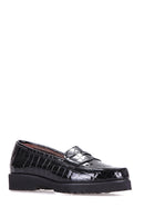 Crocodile Patterned Women's Leather Shoes | Derimod Crocodile Patterned Women's Leather Shoes | Derimod