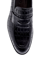 Erkek Kroko Detaylı Deri Loafer | Derimod Erkek Kroko Detaylı Deri Loafer | Derimod