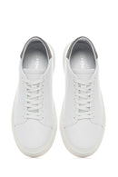 Men's White Lace-up Leather Sneaker | Derimod Men's White Lace-up Leather Sneaker | Derimod