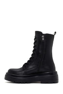 Women's Black Thick Soled Zippered Boots | Derimod Women's Black Thick Soled Zippered Boots | Derimod