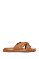 Women's Tan Leather Comfort Slippers | Derimod Women's Tan Leather Comfort Slippers | Derimod